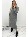 GREY - 'ELENA MAXI' - COMFY LONG MAXI HOODIE