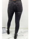 QUEEN HEARTS JEANS - DARK GREY - SKINNY JEANS HIGH WAIST - 9571