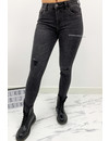 QUEEN HEARTS JEANS - DARK GREY - SKINNY JEANS HIGH WAIST - 9571