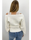 WHITE - 'WENDY' - PREMIUM QUALITY LACE KNIT SWEATER