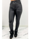 QUEEN HEARTS JEANS - COATED BLACK - PERFECT SUPER HIGH WAIST JEANS - 9171