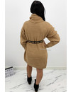 CAMEL - 'VERONICA' - PREMIUM QUALITY OVERSIZED COL DRESS