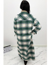 GREEN - 'SIEN MAXI' - OVERSIZED FLANNEL MAXI BLOUSE