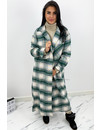 GREEN - 'SIEN MAXI' - OVERSIZED FLANNEL MAXI BLOUSE