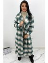 GREEN - 'SIEN MAXI' - OVERSIZED FLANNEL MAXI BLOUSE