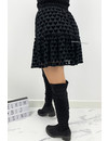 BLACK - 'MIYA SKIRT' - PREMIUM QUALITY VELVET HEARTS SKIRT