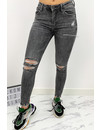 QUEEN HEARTS JEANS - GREY - PERFECT RIPPED SKINNY - 731