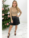 BLACK - 'WHITNEY' - VEGAN LEATHER PLISSE SKIRT