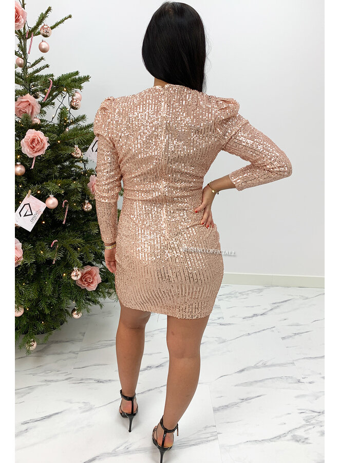 ROSÉ GOLD - 'ALL EYES ON ME V2' - ALL OVER SEQUINN DRESS