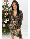 LEOPARD - 'IVANNA' - LONG SLEEVE LEOPARD DRESS