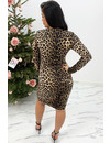 LEOPARD - 'IVANNA' - LONG SLEEVE LEOPARD DRESS