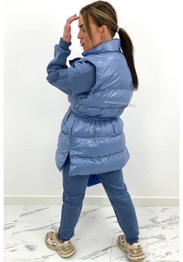 BLUE - 'SAINT' - BODYWARMER 3 PIECE JOGGER SET