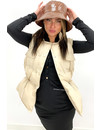 BEIGE - 'AMILA' - LIGHT WEIGHT CARGO PUFFER BODYWARMER