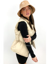 BEIGE - 'AMILA' - LIGHT WEIGHT CARGO PUFFER BODYWARMER