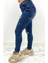 QUEEN HEARTS JEANS - BLUE - HIGH WAIST SKINNY DESTROYED - 692