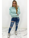 TURQUOISE - 'LIVIA V2' - PREMIUM QUALITY KNITTED RUFFLE SWEATER