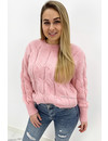 CANDY PINK - 'CARMEN' - PREMIUM QUALITY CABLE KNIT SWEATER