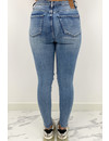 QUEEN HEARTS JEANS - WASHED BLUE - RIPPED SKINNY HIGH WAIST - 890