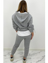 GREY - 'MAYA SET' - TWO PIECE JOGGER SET WITH BLOUSE DETAIL