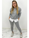 GREY - 'MAYA SET' - TWO PIECE JOGGER SET WITH BLOUSE DETAIL