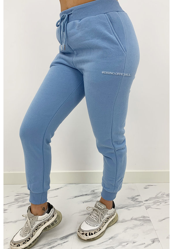 BLUE - 'MAYA SET' - TWO PIECE JOGGER SET WITH BLOUSE DETAIL