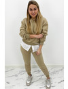 BEIGE - 'MAYA SET' - TWO PIECE JOGGER SET WITH BLOUSE DETAIL