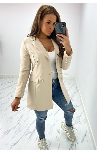 BEIGE - 'KIMMY' - PERFECT BUTTON BLAZER 