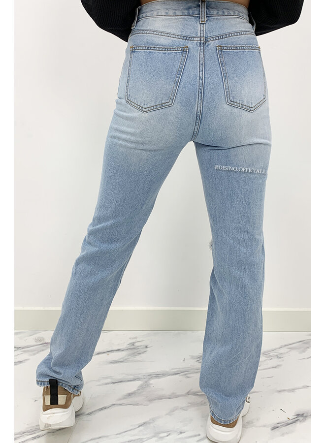 REDIAL - WHITEWASH BLUE - HIGH WAIST BOYFRIEND JEANS - 1355
