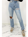 REDIAL - WHITEWASH BLUE - HIGH WAIST BOYFRIEND JEANS - 1355