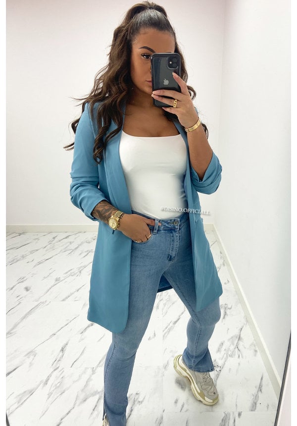 JEANS BLUE - 'LINA' - PERFECT EXTRA LONG BLAZER