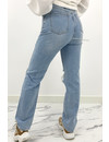 REDIAL - WHITEWASH BLUE - HIGH WAIST RIPPED KNEE BOYFRIEND JEANS