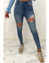 LAULIA - BLUE - SUPER HIGH WAIST RIPPED SKINNY JEANS - 254