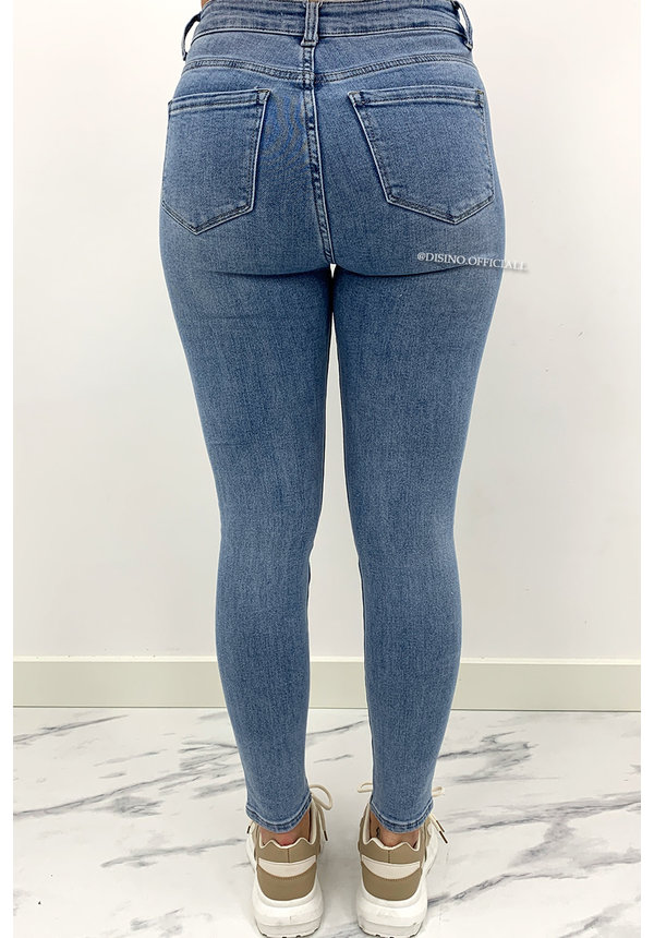 REDIAL - LIGHT BLUE - PERFECT BASIC HIGH WAIST SKINNY JEANS - 5913