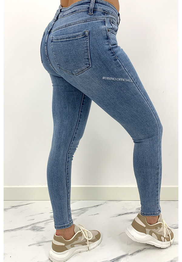 REDIAL - LIGHT BLUE - PERFECT BASIC HIGH WAIST SKINNY JEANS - 5913