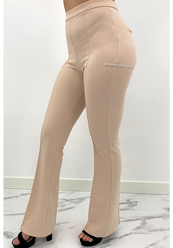 BEIGE - 'NORAH' - SUPER HIGH WAIST FLARED PANTS