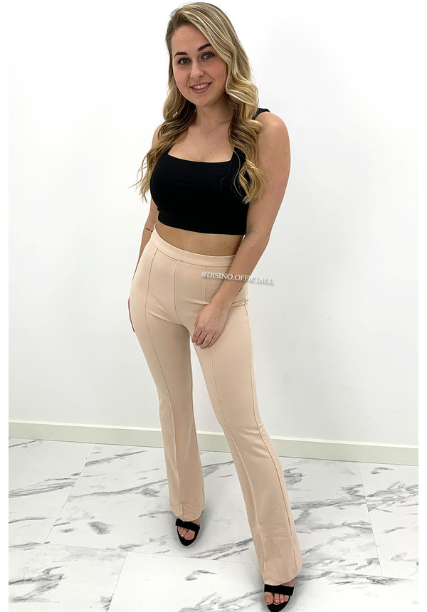 BEIGE - 'NORAH' - SUPER HIGH WAIST FLARED PANTS