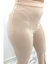 BEIGE - 'NORAH' - SUPER HIGH WAIST FLARED PANTS