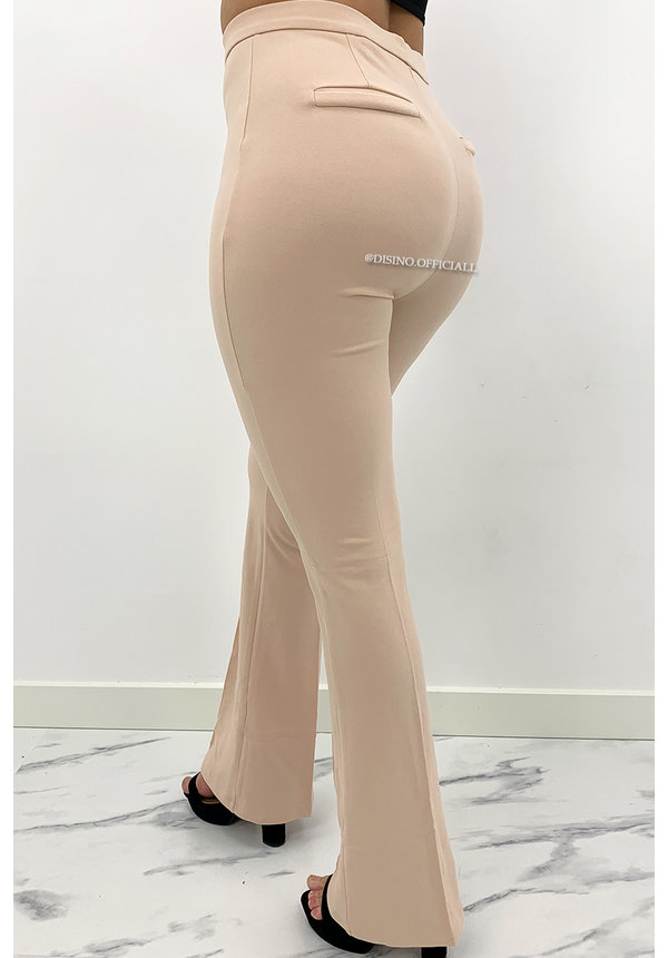 BEIGE - 'NORAH' - SUPER HIGH WAIST FLARED PANTS