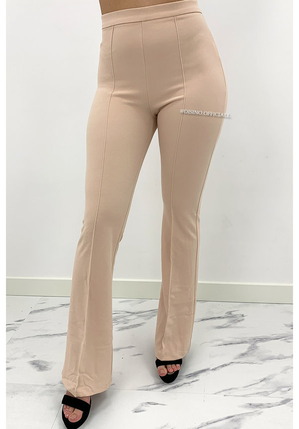 BEIGE - 'NORAH' - SUPER HIGH WAIST FLARED PANTS