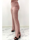 PINK - 'MEGHAN FLARE' - PREMIUM QUALITY VELVET SPLIT FLARE