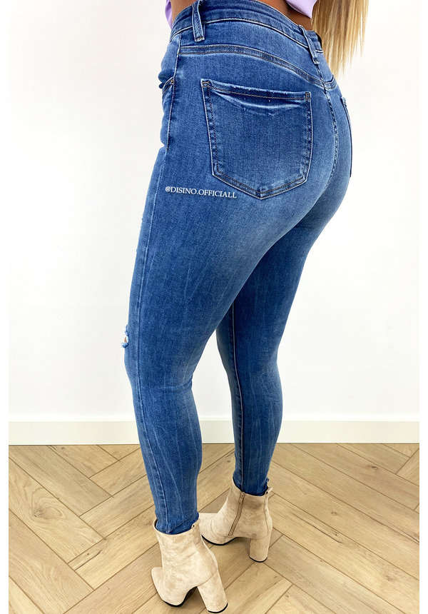 QUEEN HEARTS JEANS - BLUE - PERFECT SKINNY HIGH WAIST - 827