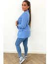 LIGHT BLUE - 'LINA SHORT' - PERFECT RUCHED SLEEVE BLAZER