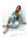 TURQUOISE - 'PARIS' - VELVET COMFY JOGGER SET