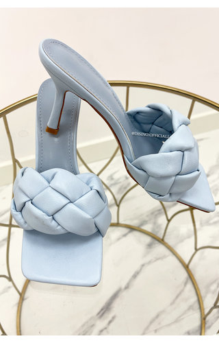 LIGHT BLUE - 'MILA' - BRAIDED HEELS 