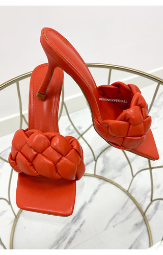 ORANGE - 'MILA' - BRAIDED HEELS ORANGE - 'MILA' - BRAIDED HEELS
