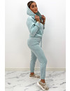 TURQUOISE - 'PARIS' - VELVET COMFY JOGGER SET