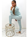 TURQUOISE - 'PARIS' - VELVET COMFY JOGGER SET