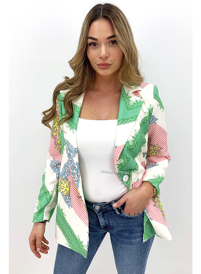 WHITE - 'VERO BLAZER' - COLORFULL INSPIRED CHAIN BLAZER