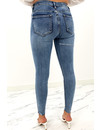 QUEEN HEARTS JEANS - WHITEWASH BLUE - SKINNY CROP FRAY HEM - 9020