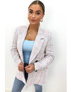 PINK/BLUE - 'KATE' - DOUBLE BREASTED TWEED JACKET